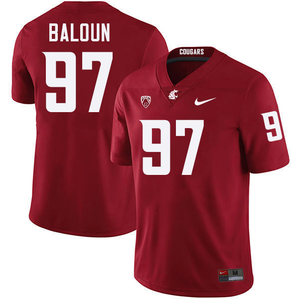 Max Baloun WSU Cougars Jersey.Washington State Cougars #97 Max Baloun Jersey Youth-Crimson